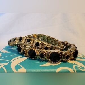 Elegant Gold and Black Bracelet Set